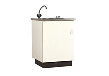 Kitchen unit w/ hot and cold water, incl. connection and drain, indoors